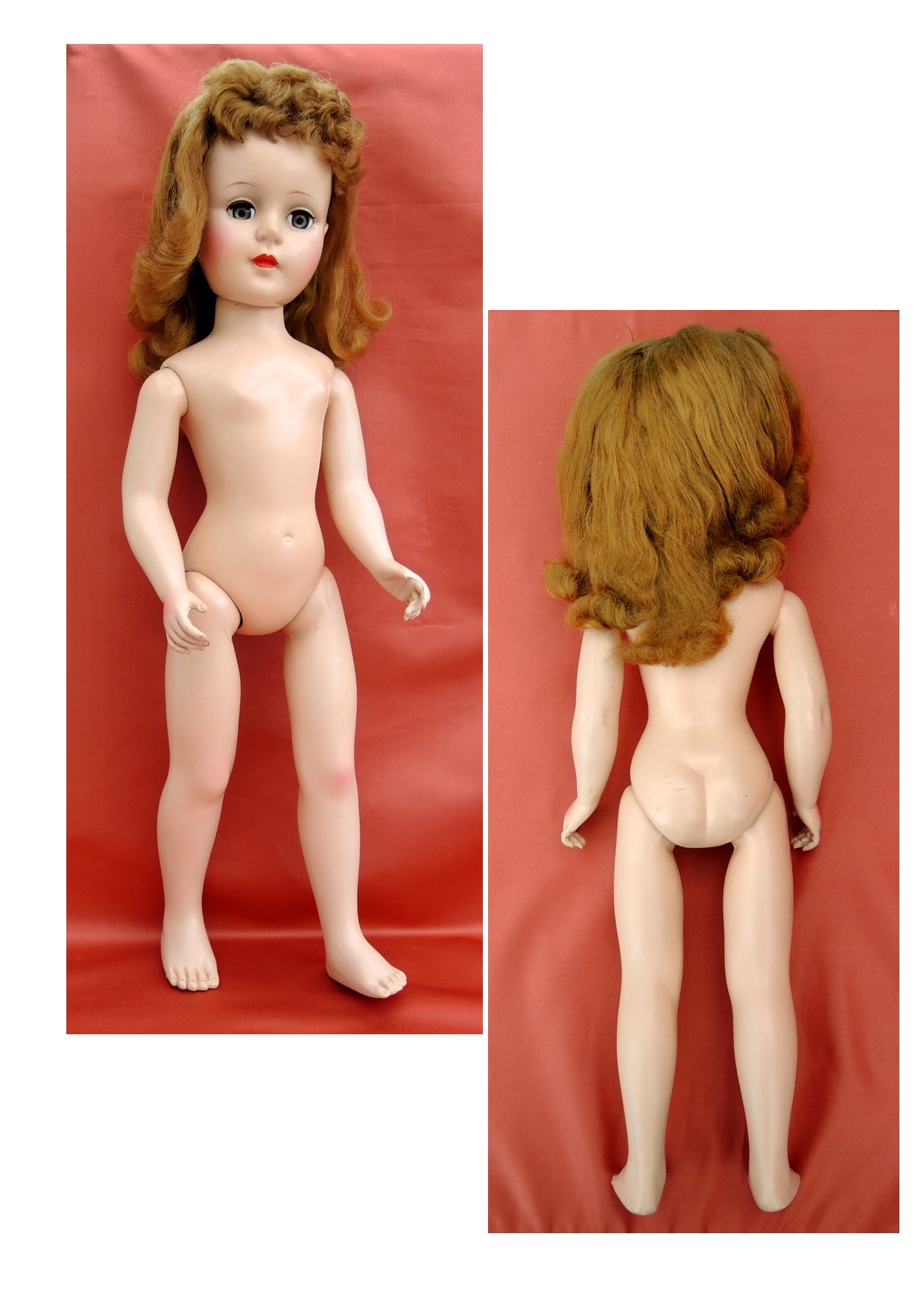 POUPEE MARCHEUSE (REF 1) EN PLASTIQUE DUR DES ANNEES 50 .
